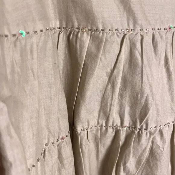 Talbots Tan A Line beautiful beaded lines for added sparkle sophistication Sz 16 - Picture 3 of 12